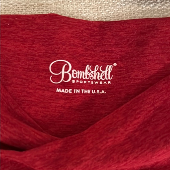 Bombshell Sportswear Red Athletic Shorts - Picture 2 of 3